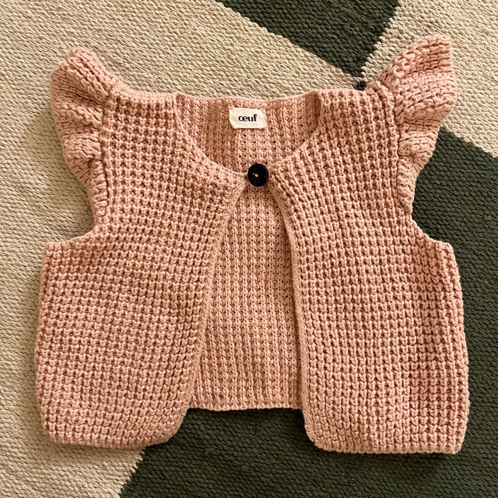 Oeuf Pink Knitted Kids Vest